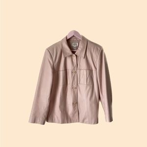 Talbots Vintage Pink Leather Jacket